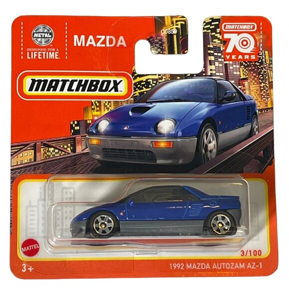 Matchbox 1992 Mazda Autozam AZ-1 Blue 70 Years 1:64 Diecast Car - Picture 1 of 8